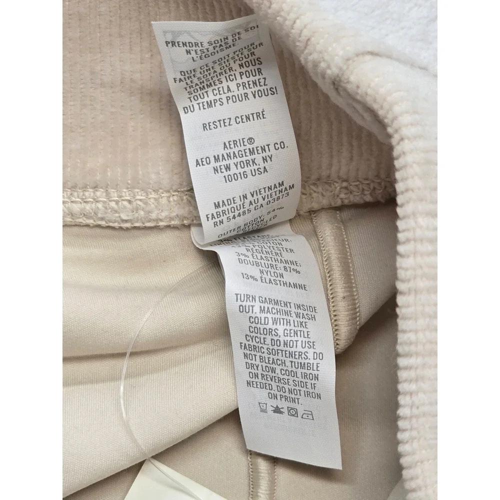 OFFLINE by‎ Aerie Corduroy Skort Cream Ribbed Athletic Tennis Skirt Womens L NWT